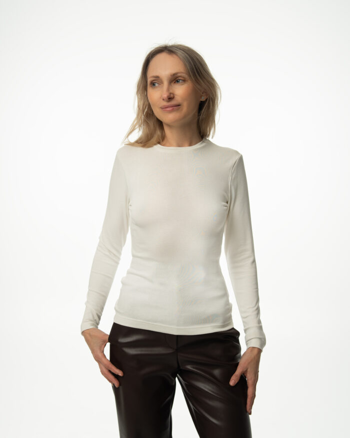 Bluzka basic ecru Pure Touch Elizka – widok z przodu