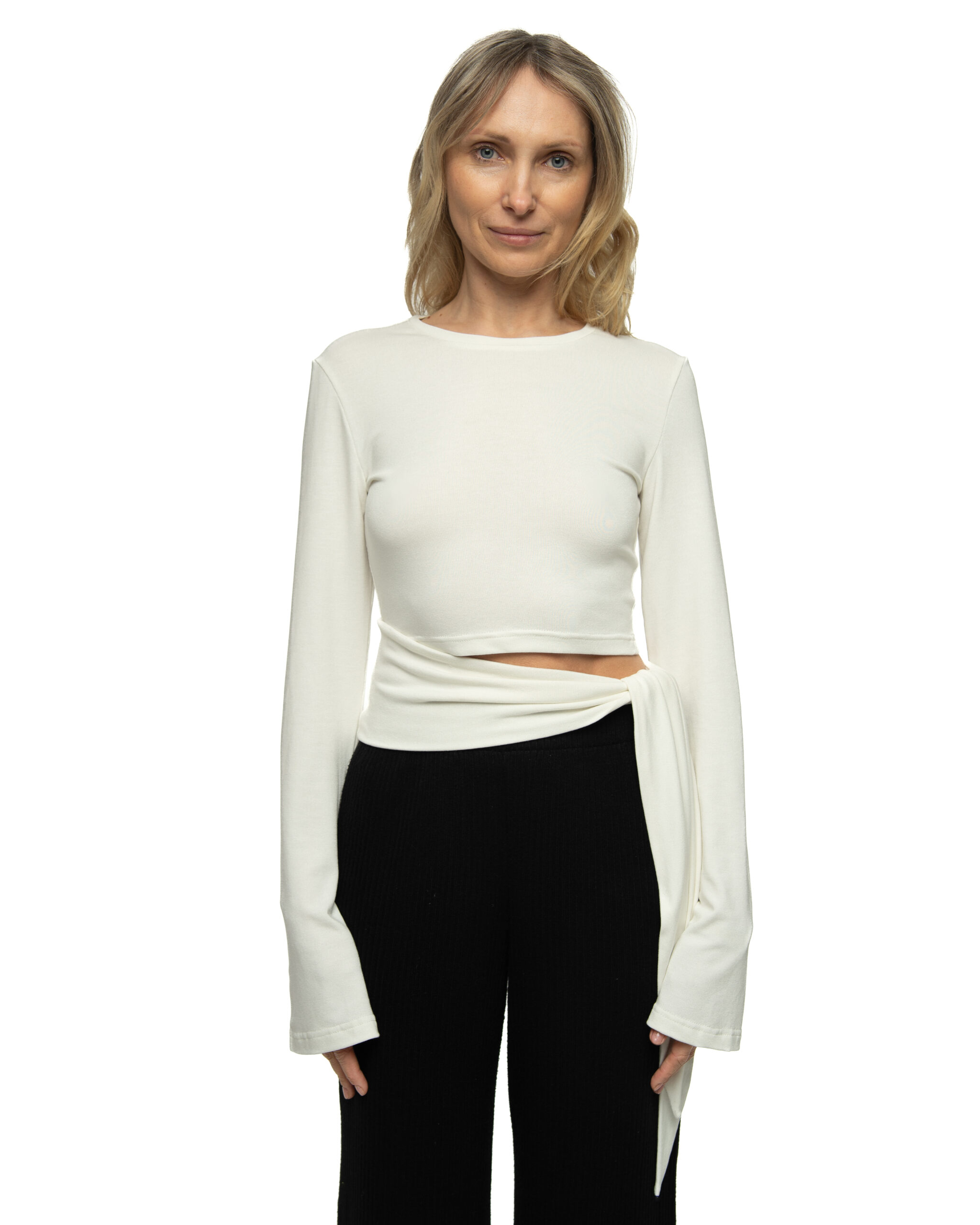 Bluzka "ELARA" Ivory Cut-Out - obrazek 2